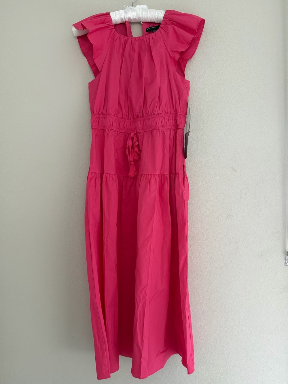 Maggy London Tie Waist Midi Dress Womens 4 Vivacious Berry Sleeveless NWT